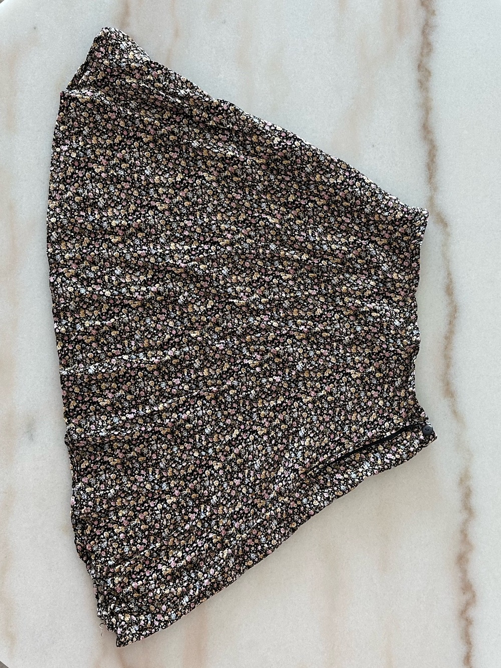 Express Floral Mini Skirt Size Medium Black Pink A-Line